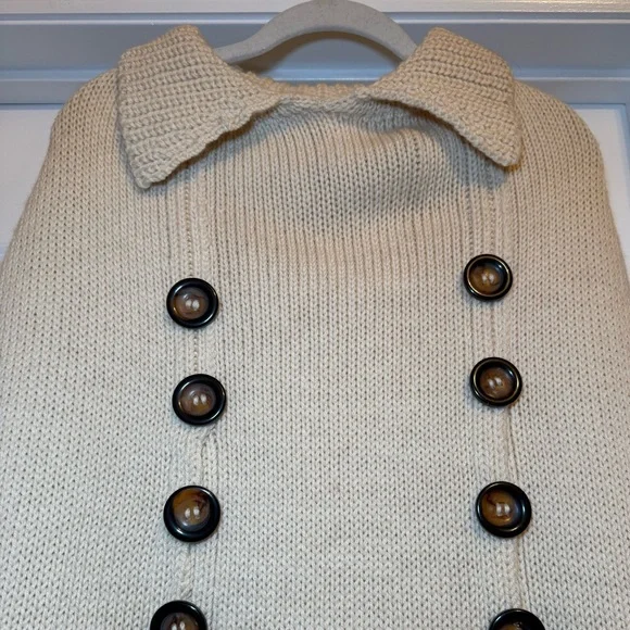 Candela NYC Wool Sweater Cape Cardigan Size‎ Large - Picture 3 of 8